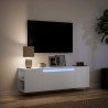 Ścienna szafka TV z LED, biała, 135x31x39,5 cm