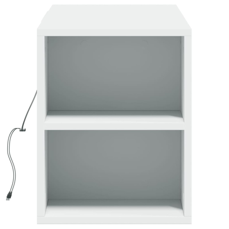 Ścienna szafka TV z LED, biała, 135x31x39,5 cm