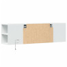 Ścienna szafka TV z LED, biała, 135x31x39,5 cm