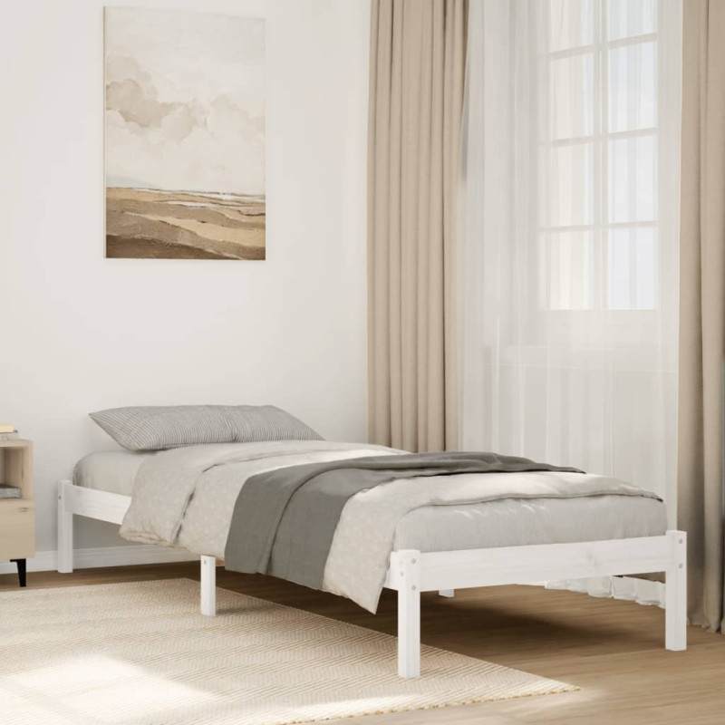 Dłuższe łóżko bez materaca, 100x210 cm, lite drewno sosnowe