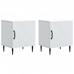 Szafka Nocna 2 pcs Biały 43 x 34,5 x 50 cm Drewno inżynieryjne