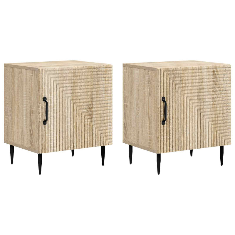Szafka Nocna 2 pcs dąb Sonoma 43 x 34,5 x 50 cm