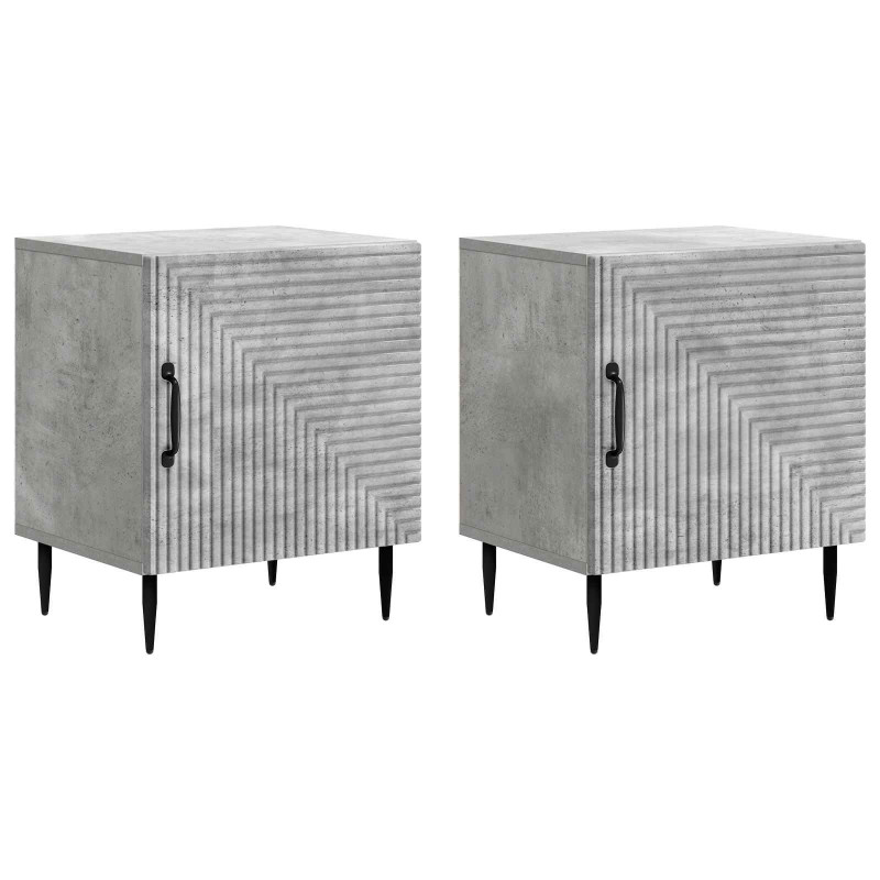 Szafka Nocna 2 pcs Betonowy szary 43 x 34,5 x 50 cm
