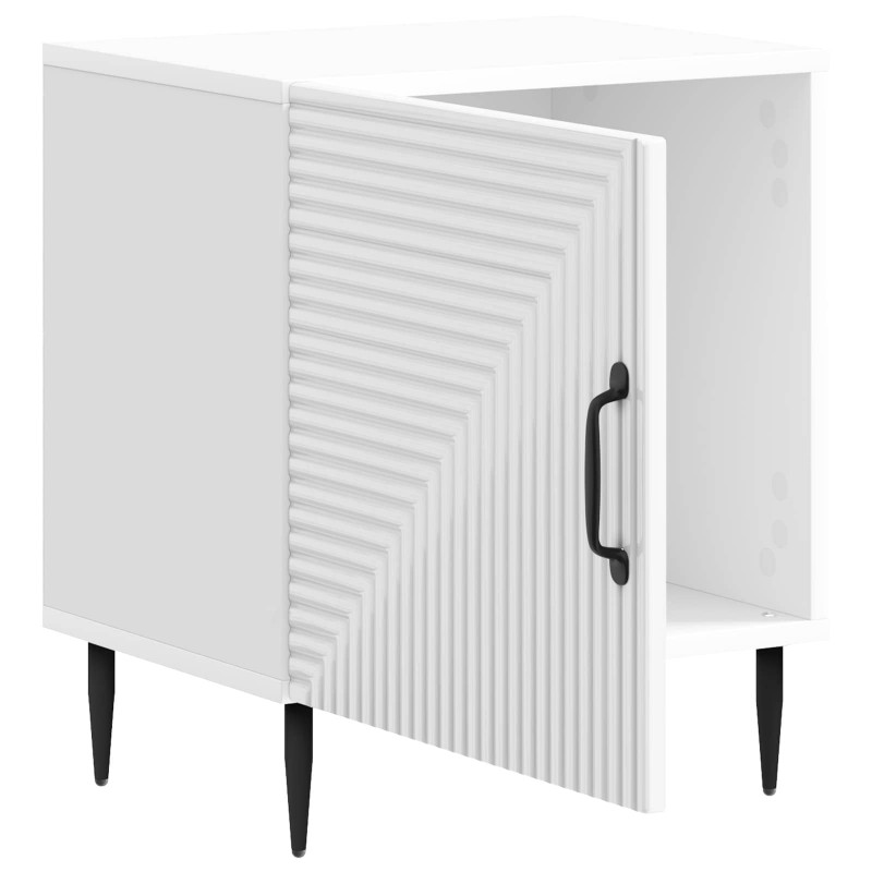 Szafka Nocna 2 pcs Biały wysoki połysk 43 x 34,5 x 50 cm