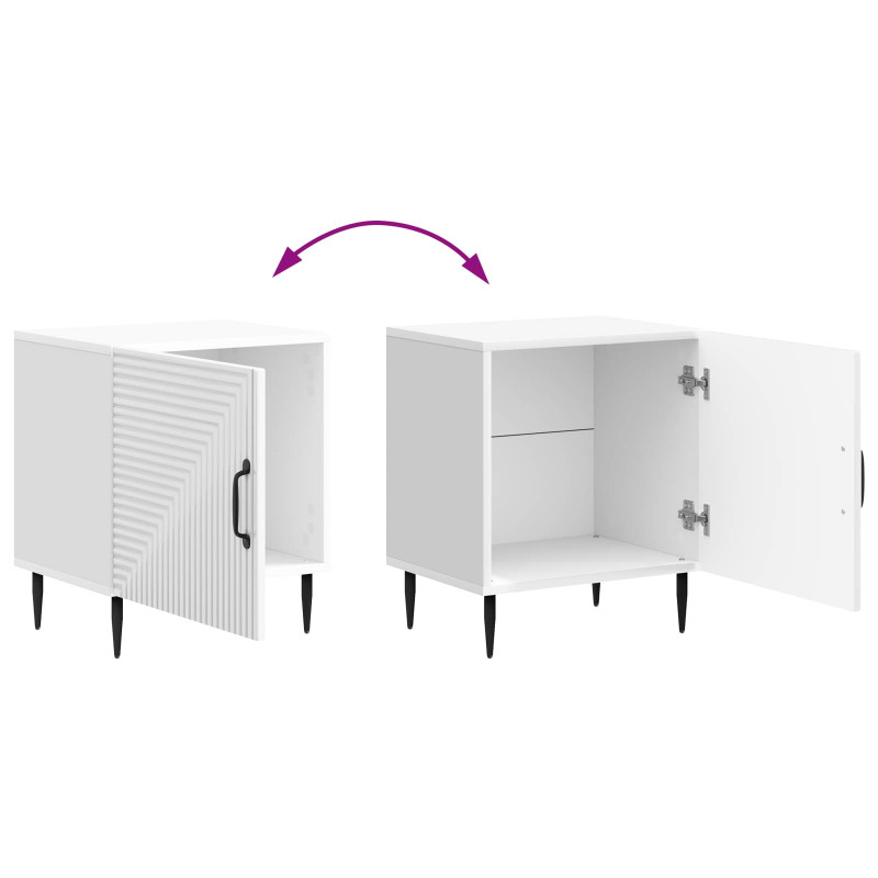 Szafka Nocna 2 pcs Biały wysoki połysk 43 x 34,5 x 50 cm