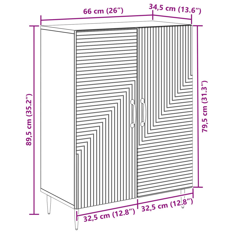Bufet Betonowy szary 66 x 34,5 x 89,5 cm Drewno inżynieryjne