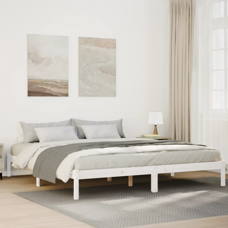 Dłuższe łóżko bez materaca, 200x210 cm, lite drewno sosnowe