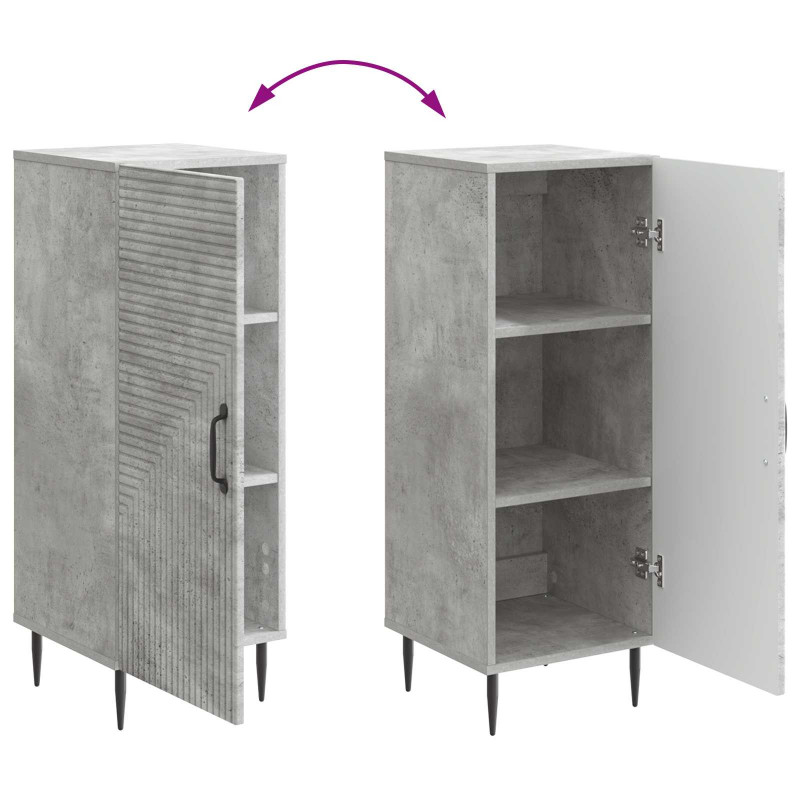 Bufet Betonowy szary 33 x 34,5 x 89,5 cm Drewno inżynieryjne
