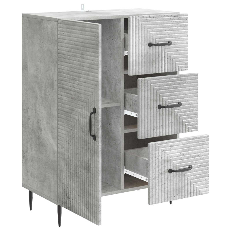 Bufet Betonowy szary 66 x 34,5 x 89,5 cm Drewno inżynieryjne