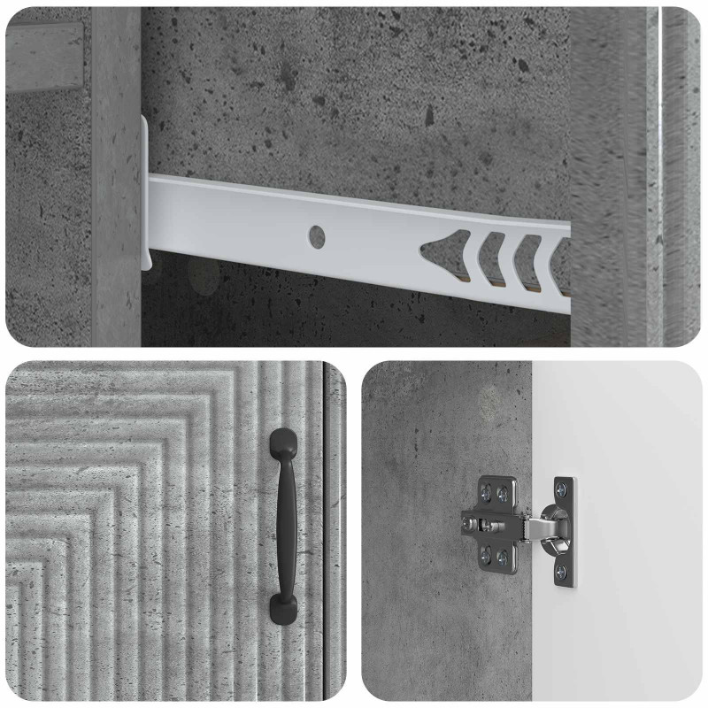 Bufet Betonowy szary 66 x 34,5 x 89,5 cm Drewno inżynieryjne