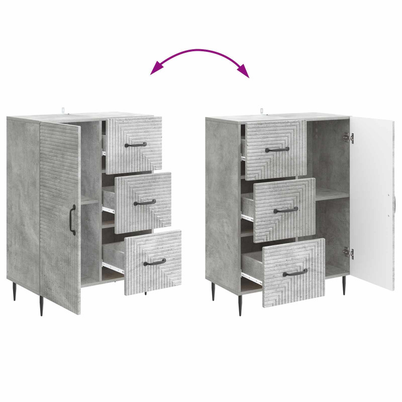 Bufet Betonowy szary 66 x 34,5 x 89,5 cm Drewno inżynieryjne