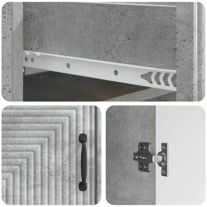 Bufet Betonowy szary 66 x 34,5 x 89,5 cm Drewno inżynieryjne