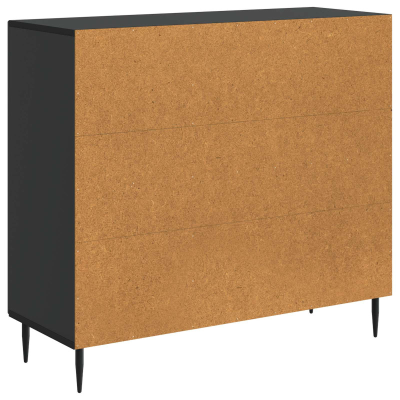 Bufet Czarny 89 x 34,5 x 80 cm Drewno inżynieryjne