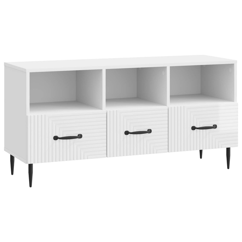 Szafka pod telewizor Biały wysoki połysk 102 x 34,5 x 50 cm