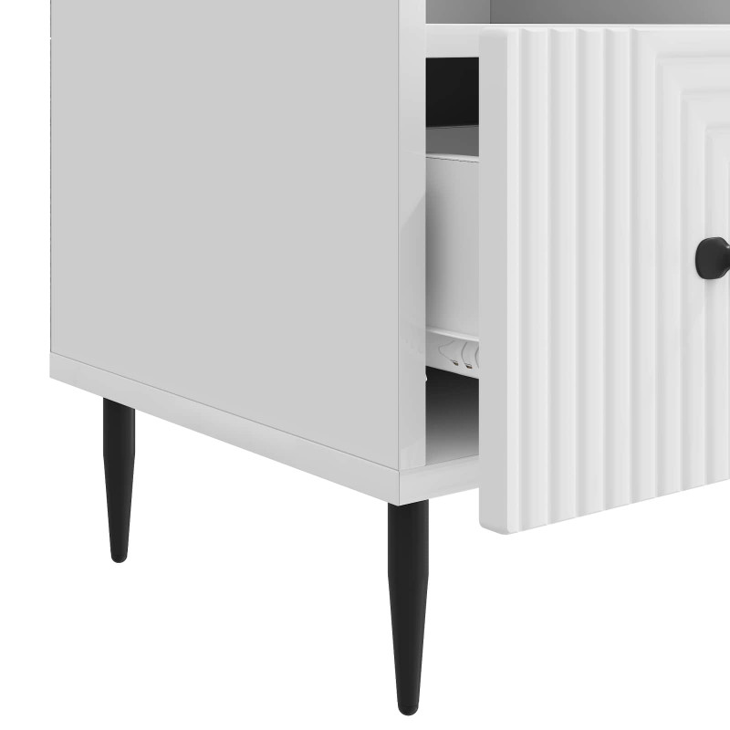 Szafka pod telewizor Biały wysoki połysk 102 x 34,5 x 50 cm