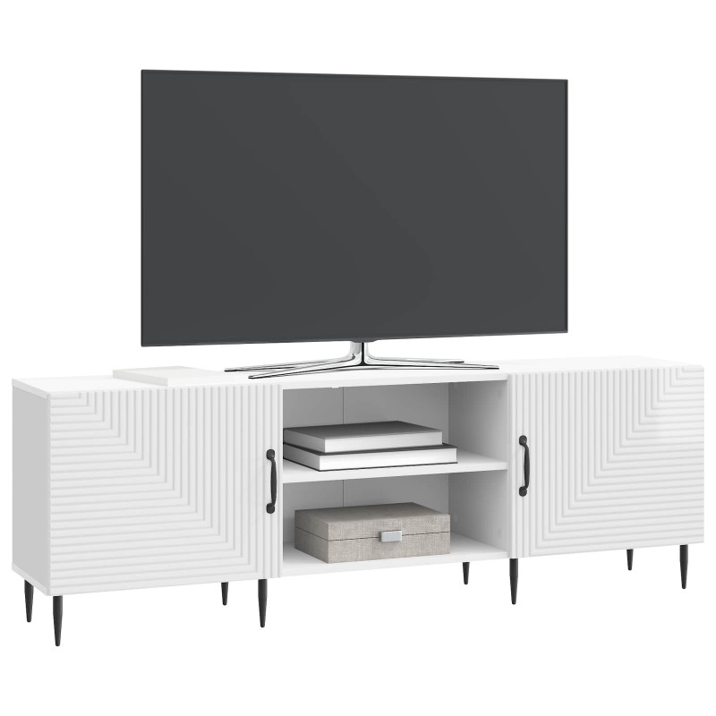 Szafka pod telewizor Biały wysoki połysk 150 x 31 x 50 cm