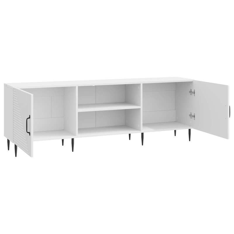 Szafka pod telewizor Biały wysoki połysk 150 x 31 x 50 cm