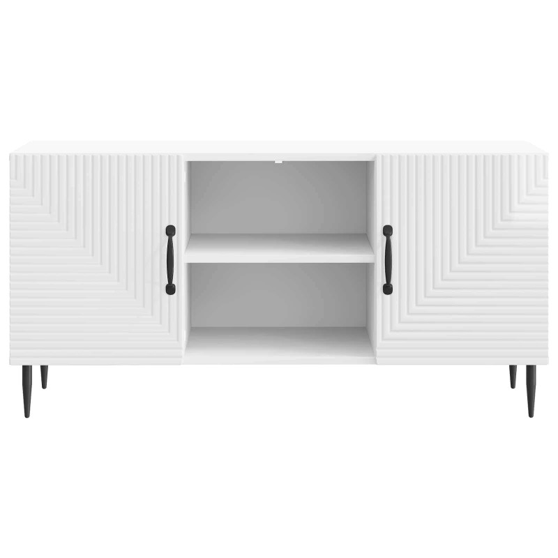 Szafka pod telewizor Biały wysoki połysk 102 x 34,5 x 50 cm