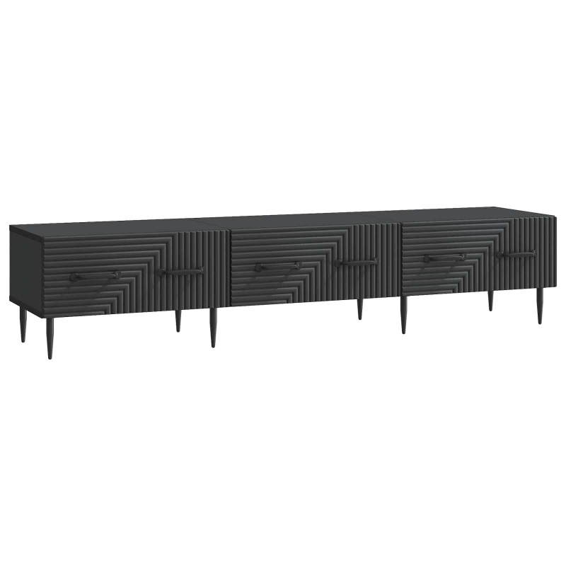 Szafka pod telewizor z szufladą Czarny 147 x 34,5 x 30 cm