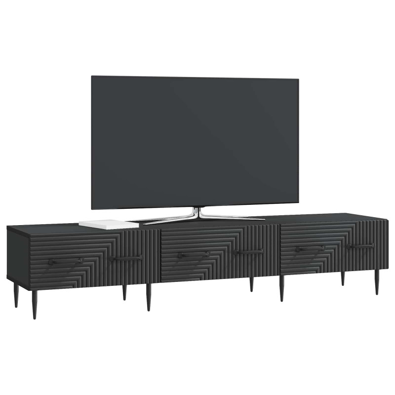 Szafka pod telewizor z szufladą Czarny 147 x 34,5 x 30 cm