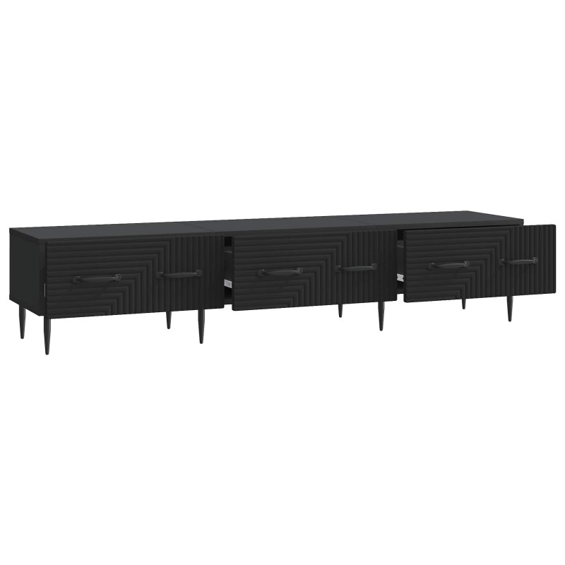 Szafka pod telewizor z szufladą Czarny 147 x 34,5 x 30 cm
