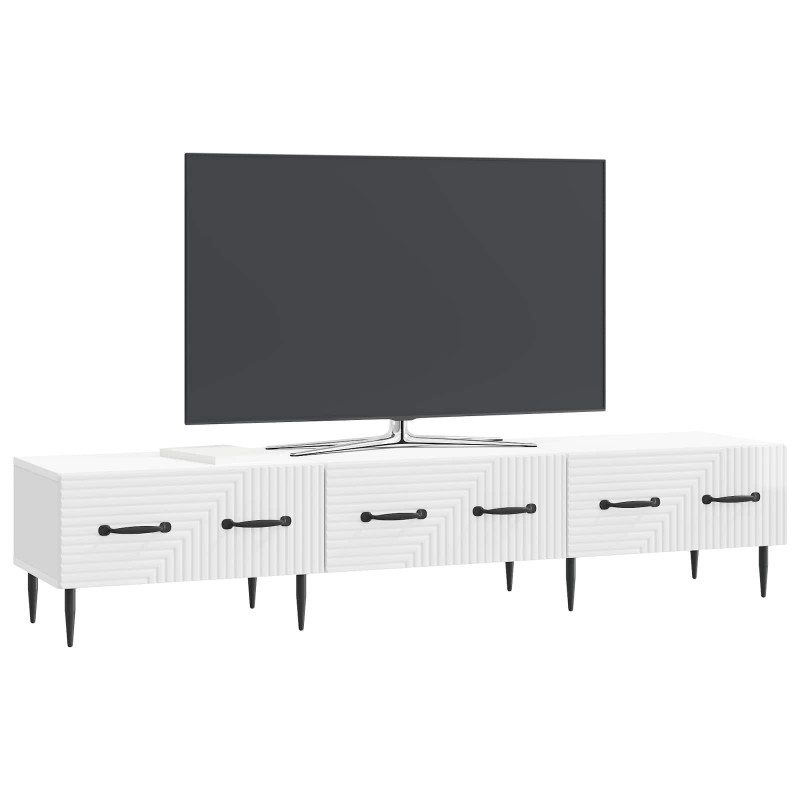Szafka pod telewizor Biały wysoki połysk 147 x 34,5 x 30 cm