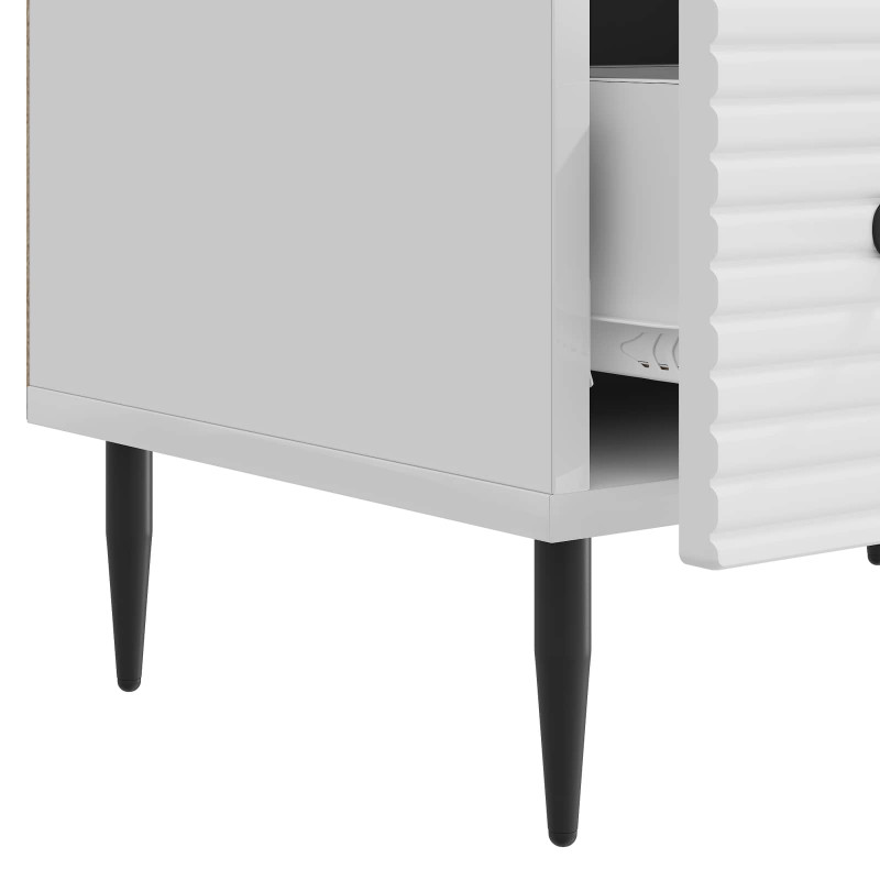 Szafka pod telewizor Biały wysoki połysk 147 x 34,5 x 30 cm