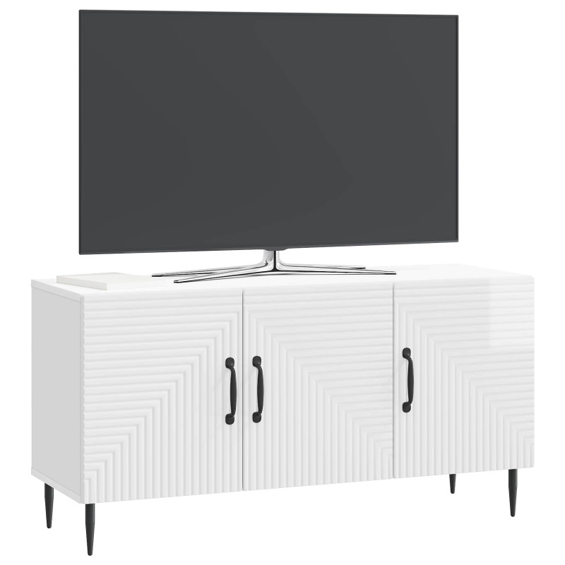 Szafka pod telewizor Biały wysoki połysk 99 x 34,5 x 50 cm