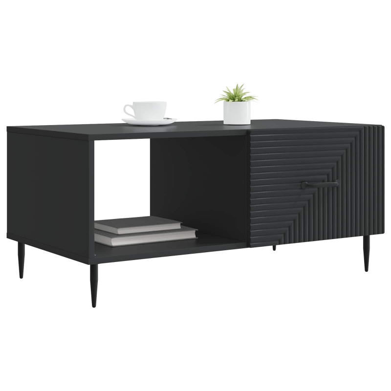 Stolik kawowy Czarny 90 x 50 x 40 cm Drewno inżynieryjne