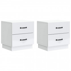 Szafka Nocna z szufladą 2 pcs Biały 43 x 34,5 x 44,5 cm