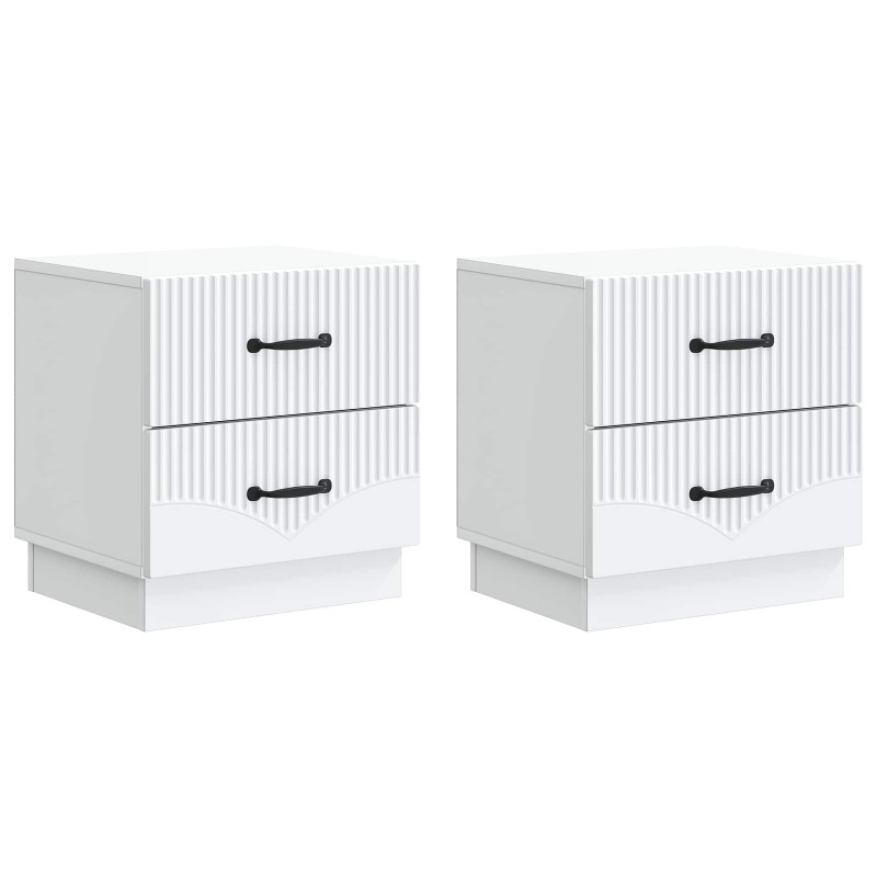 Szafka Nocna z szufladą 2 pcs Biały 43 x 34,5 x 44,5 cm
