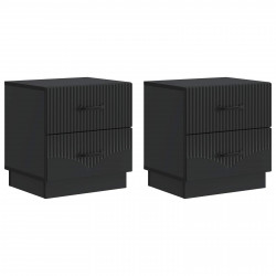 Szafka Nocna z szufladą 2 pcs Czarny 43 x 34,5 x 44,5 cm