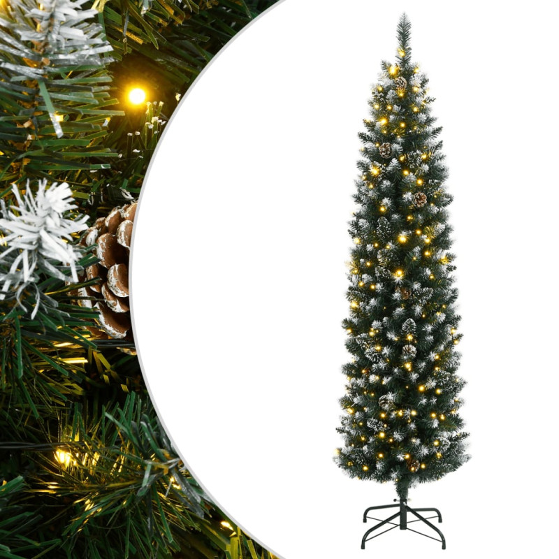 Sztuczna, smukła choinka, 300 LED, 210 cm