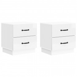 Szafka Nocna 2 pcs Biały wysoki połysk 43 x 34,5 x 44,5 cm