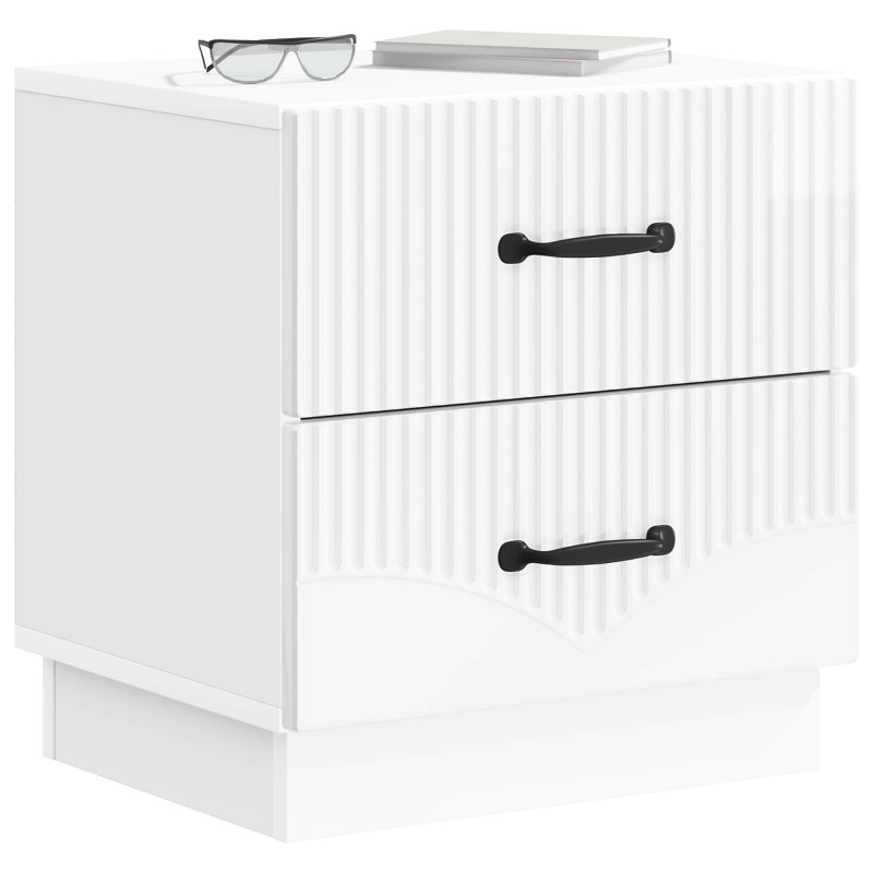 Szafka Nocna 2 pcs Biały wysoki połysk 43 x 34,5 x 44,5 cm