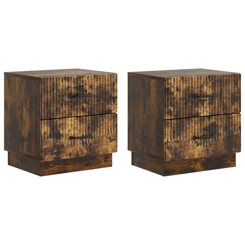 Szafka Nocna z szufladą 2 pcs Dąb wędzony 43 x 34,5 x 44,5 cm