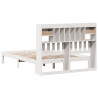 Łóżko z regałem, bez materaca, białe, 135x190 cm, sosnowe
