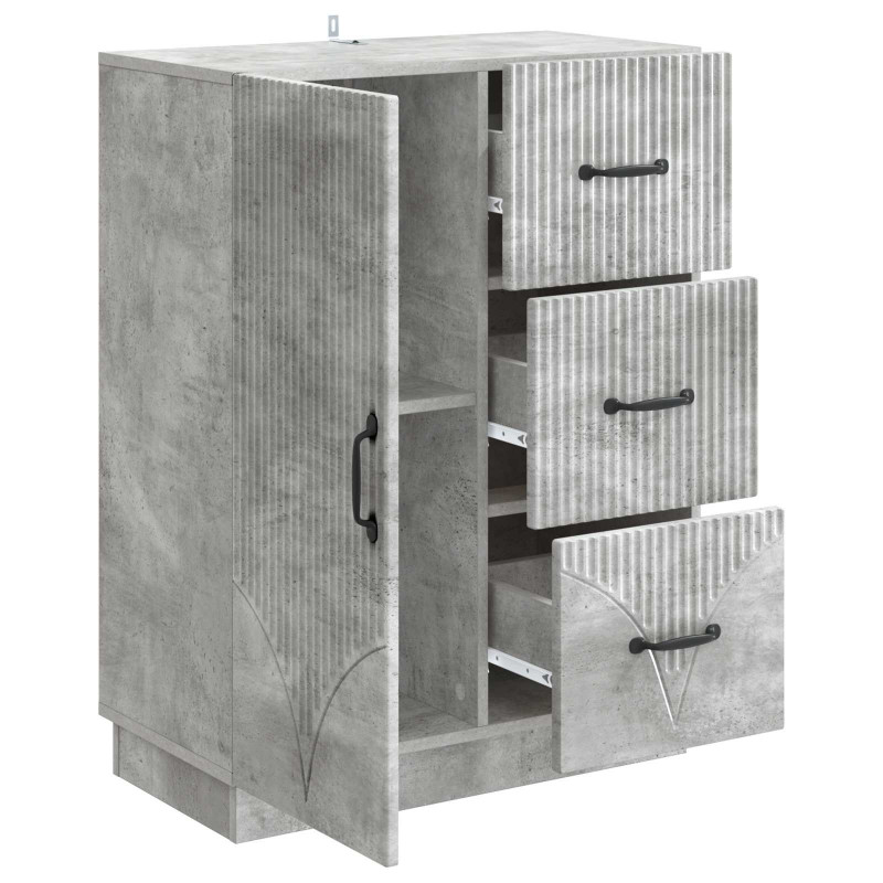 Bufet Betonowy szary 66 x 34,5 x 87 cm Drewno inżynieryjne