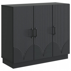 Bufet Czarny 89 x 34,5 x 77 cm Drewno inżynieryjne