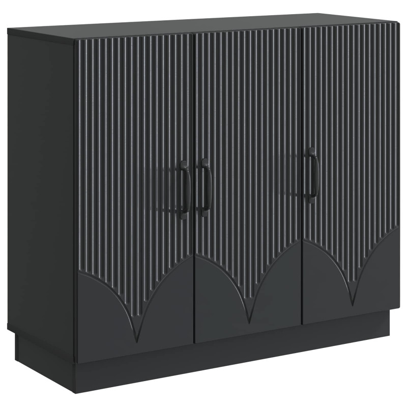 Bufet Czarny 89 x 34,5 x 77 cm Drewno inżynieryjne