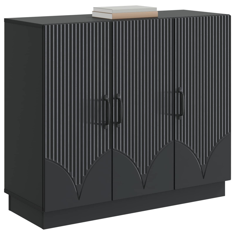 Bufet Czarny 89 x 34,5 x 77 cm Drewno inżynieryjne