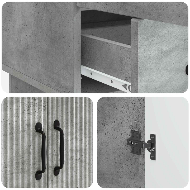 Bufet Betonowy szary 66 x 34,5 x 92 cm Drewno inżynieryjne