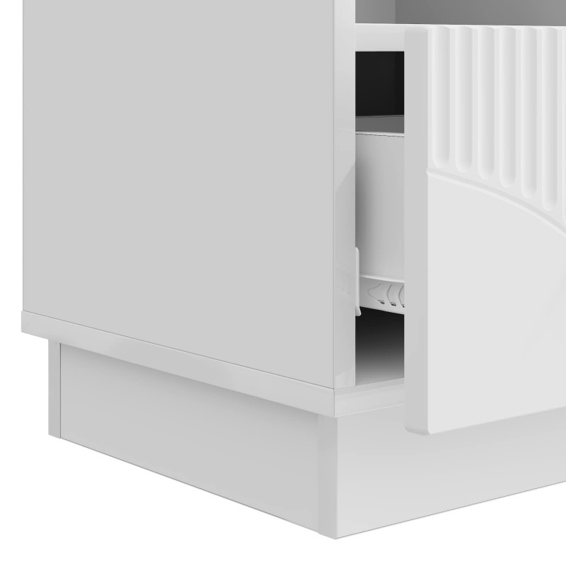 Szafka pod telewizor Biały wysoki połysk 102 x 34,5 x 47 cm