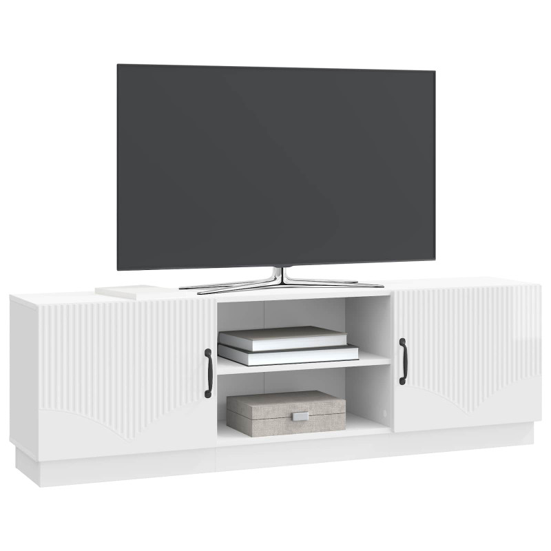 Szafka pod telewizor Biały wysoki połysk 150 x 31 x 47 cm