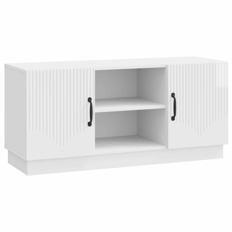 Szafka pod telewizor Biały wysoki połysk 102 x 34,5 x 47 cm