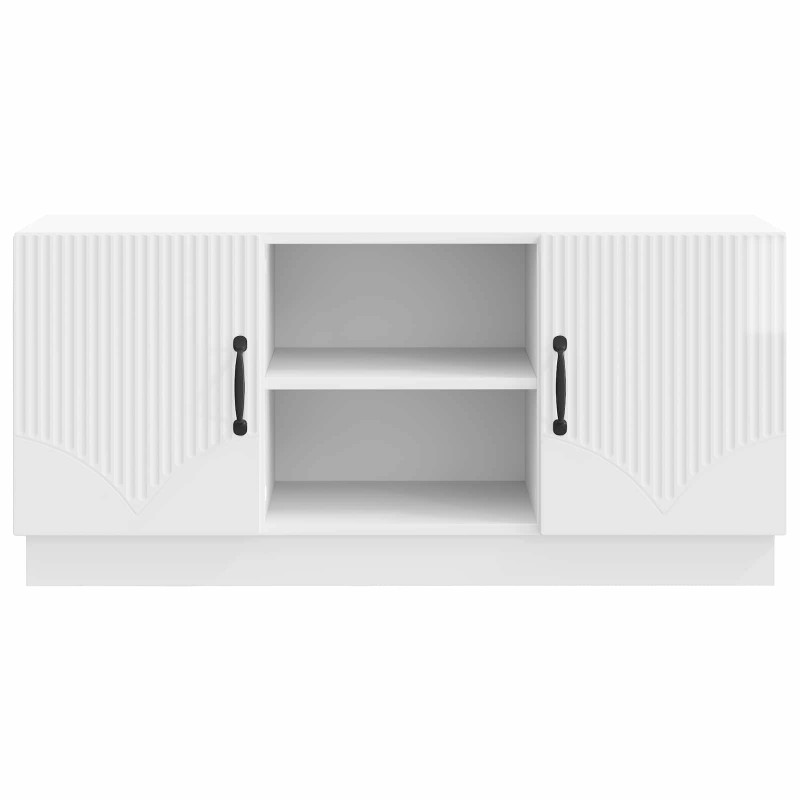 Szafka pod telewizor Biały wysoki połysk 102 x 34,5 x 47 cm