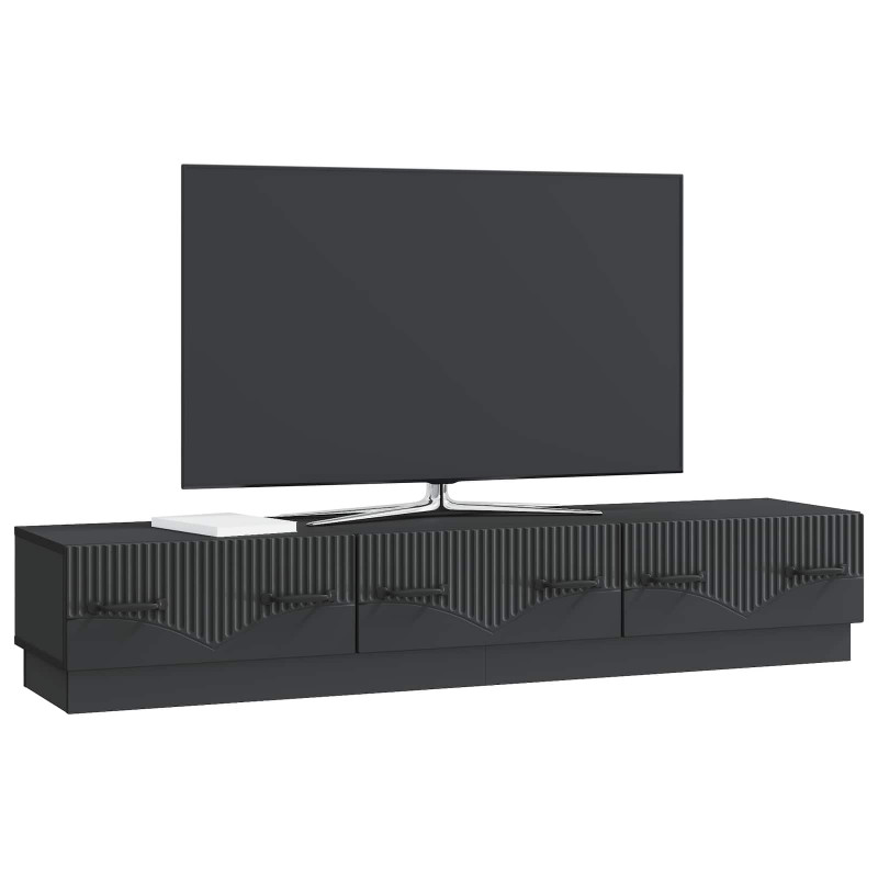 Szafka pod telewizor z szufladą Czarny 147 x 34,5 x 27 cm
