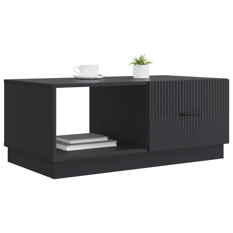 Stolik kawowy Czarny 90 x 50 x 37 cm Drewno inżynieryjne