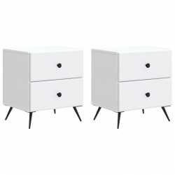 Szafka Nocna z szufladą 2 pcs Biały 43 x 34,5 x 47,5 cm