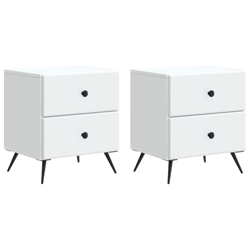 Szafka Nocna z szufladą 2 pcs Biały 43 x 34,5 x 47,5 cm